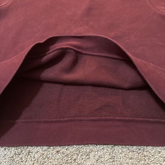 VINTAGE EDDIE BAUER Heavyweight Crewneck Womens Maroon Sweater Size Large Fleece - Picture 4 of 7